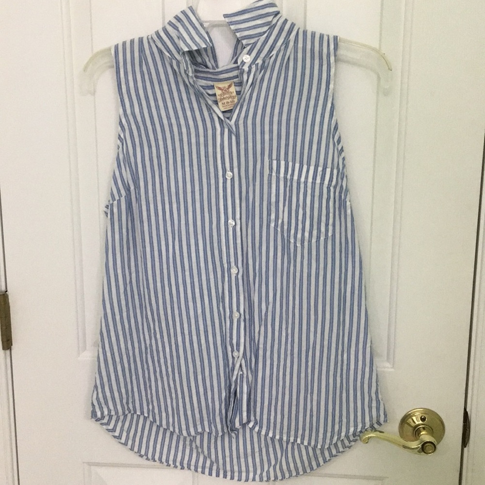 Light blue & white tank top